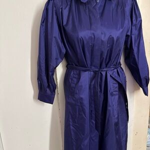 Vintage Otello Pelle Lightweight Purple Trench Coat Size 11